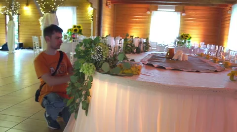Wedding floristics in a rustic style Stock Footage 67509139