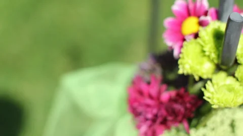 Wedding flower birds eye rack focus Video stock 33791691