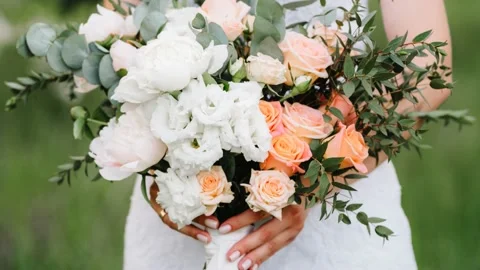 Wedding Flower Bouquet Stock Footage 240010706