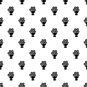 Wedding flower bucket pattern vector seamless Illustrazione stock