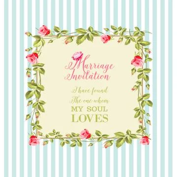 Wedding flower frame. Stock Illustration