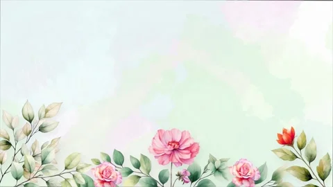 Wedding flower watercolor composition frame Stock Footage 303413251