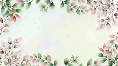 Wedding flower watercolor composition frame Stock Footage 303413284