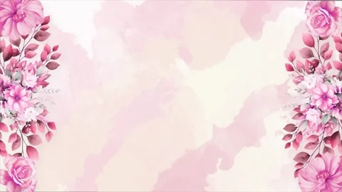 Wedding flower watercolor composition frame Stock Footage 303413561