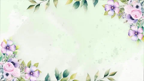 Wedding flower watercolor composition frame Stock Footage 303413656