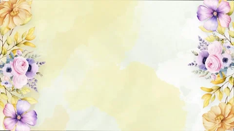 Wedding flower watercolor composition frame Stock Footage 303413765