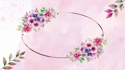Wedding flower watercolor composition frame Stock Footage 303413778