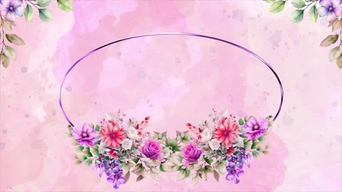 Wedding flower watercolor composition frame Stock Footage 303414055