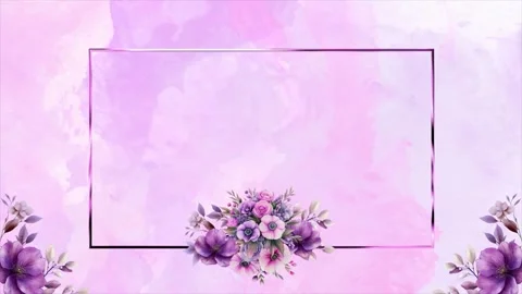 Wedding flower watercolor composition frame Stock Footage 303415477