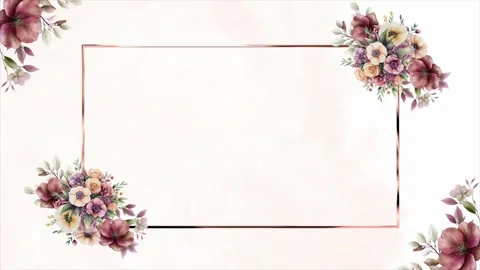 Wedding flower watercolor composition frame Stock-Footage 303416137