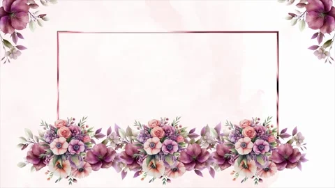 Wedding flower watercolor composition frame Stock Footage 303416139
