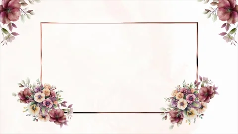 Wedding flower watercolor composition frame Vídeo Stock 303416140