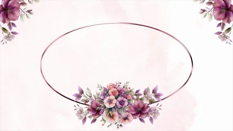 Wedding flower watercolor composition frame Stock Footage 303416541