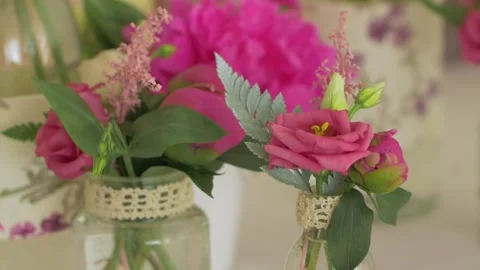 Wedding Flowers Closeup Stock Footage 135660899