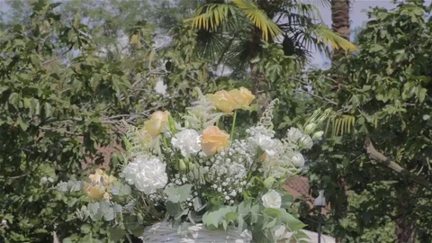 Wedding flowers elegant decorations Stock Footage 81471622