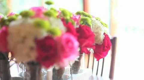 Wedding Flowers Focus Pull Stock Footage 20568113