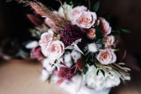 Wedding flowers ready for bride Stock Photos