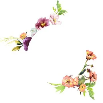 Wedding frame wreath bridal romanric rustic warm bouquet. Hand drawing Stock Illustration