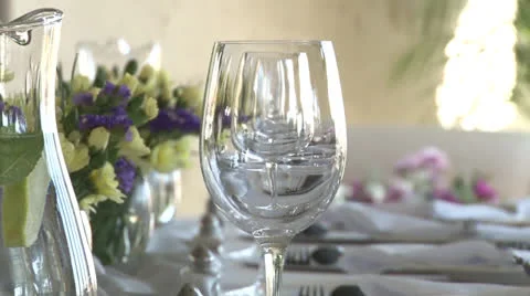 Wedding, Function Set Table Crane shot NTSC 스톡 동영상 24692725