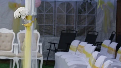 Wedding garden decor flowers Video stock 78559937