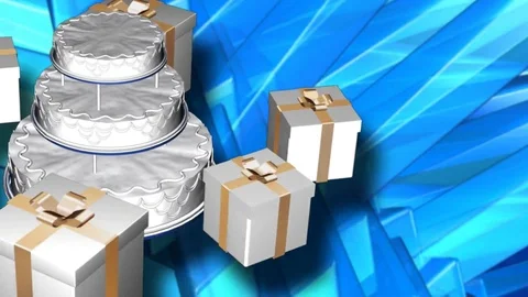 Wedding gifts cake background Stock Footage 91118559