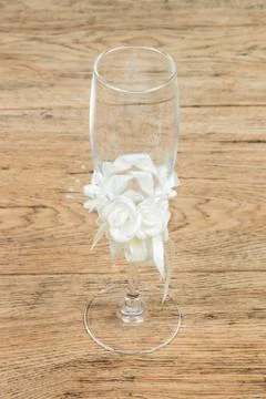 Wedding glass on the table Stock Photos
