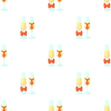 Wedding glasses pattern seamless vector Illustrazione stock