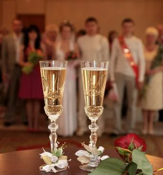 Wedding glasses Foto stock
