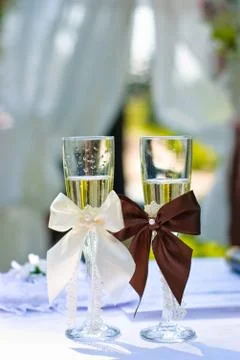 Wedding glasses Stock Photos