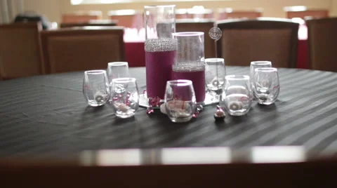 Wedding Glasses on a table Stock Footage 66523424