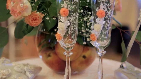 Wedding Glasses. Wedding Ceremony. Video stock 75073748