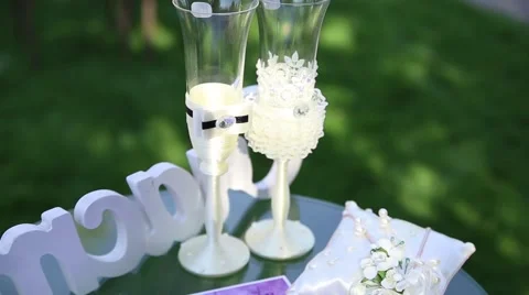 Wedding glasses2 Stock Footage 44387069