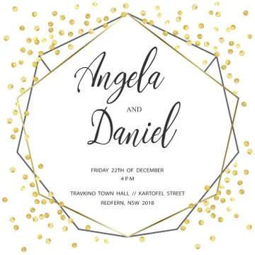 Wedding gold dot 3 Stock Illustration