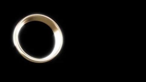 Wedding gold ring on black able to loop seamless Stock Footage