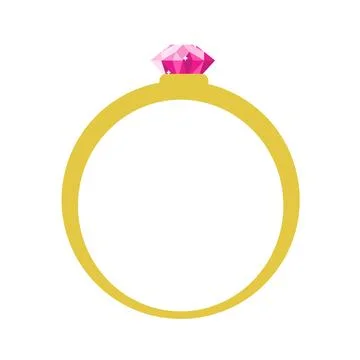 Wedding Gold Ring Icon Vector Illustration Stock Illustration