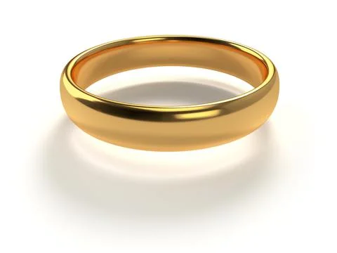 Wedding gold ring isolated on white background Stock Illustration