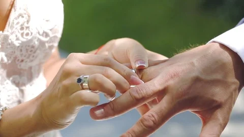 Wedding gold rings Stock Footage 80724111