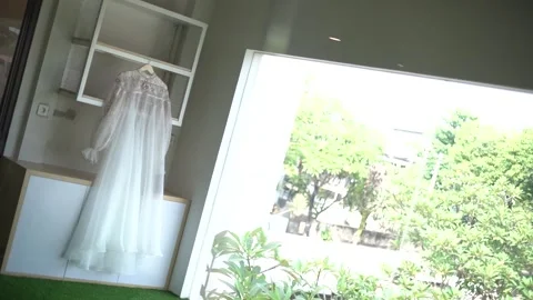 Wedding Gown for bride party Stock Footage 341007714
