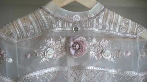 Wedding Gown for bride party Stock Footage 341009393