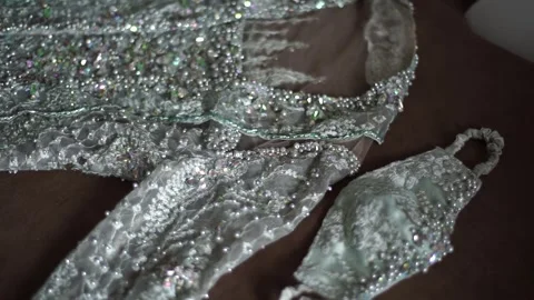 Wedding Gown for bride party Stock Footage 341011222