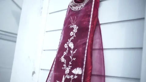 Wedding Gown for bride party Stock Footage 341101231