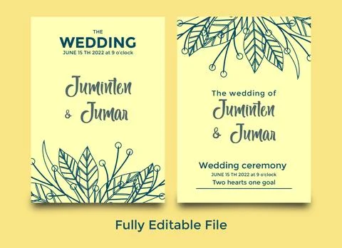 Wedding greeting card template Stock Illustration