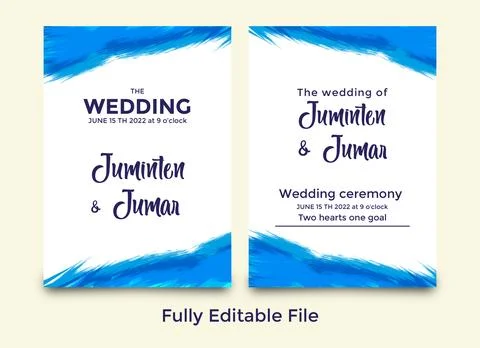 Wedding greeting card template Stock Illustration