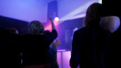 Wedding Guests Dancing in a Nightclub Stock Footage 71763932