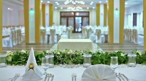 Wedding hall interior Stock Footage 24671481