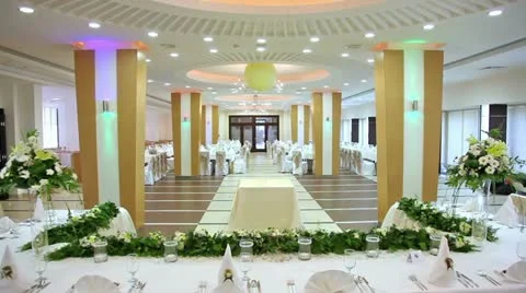 Wedding hall interior Stock Footage 24672276