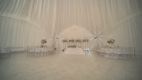 Wedding hall marquee before the event. Stock Footage 273501579