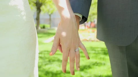 Wedding hand hold Stock Footage 52970609