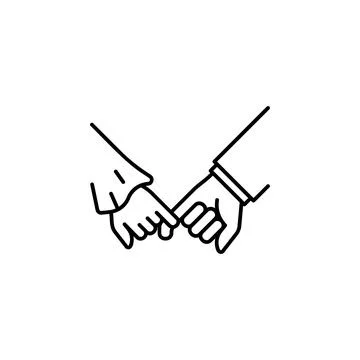 Wedding hand promise vector icon. Hand gesture icon line style イラスト素材