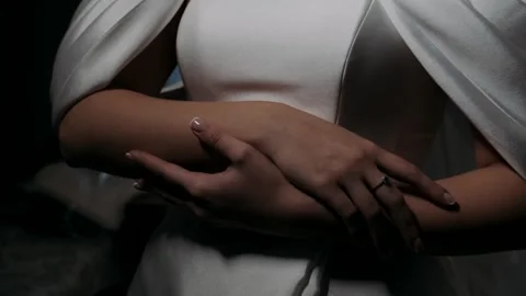  wedding hands close-up of the bride Stock-Footage 296096625